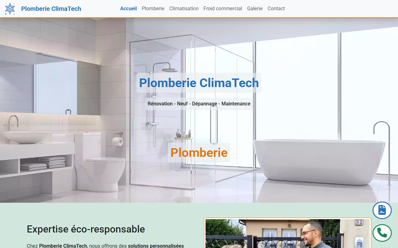 Capture d'écran — Plomberie Climatech